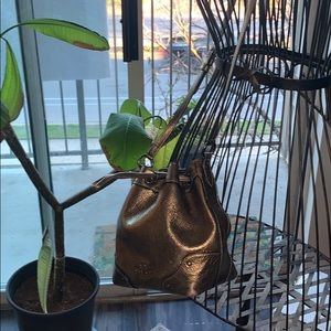 Authentic Coach Gold Metallic Bucket Purse